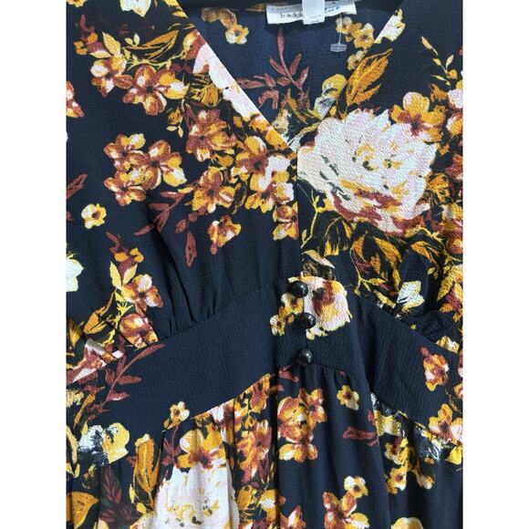 Bailey Blue Plus Size 1X Maxi Dress Angel Wing Sleeves Fall Print Boho Whimsical - Picture 5 of 12